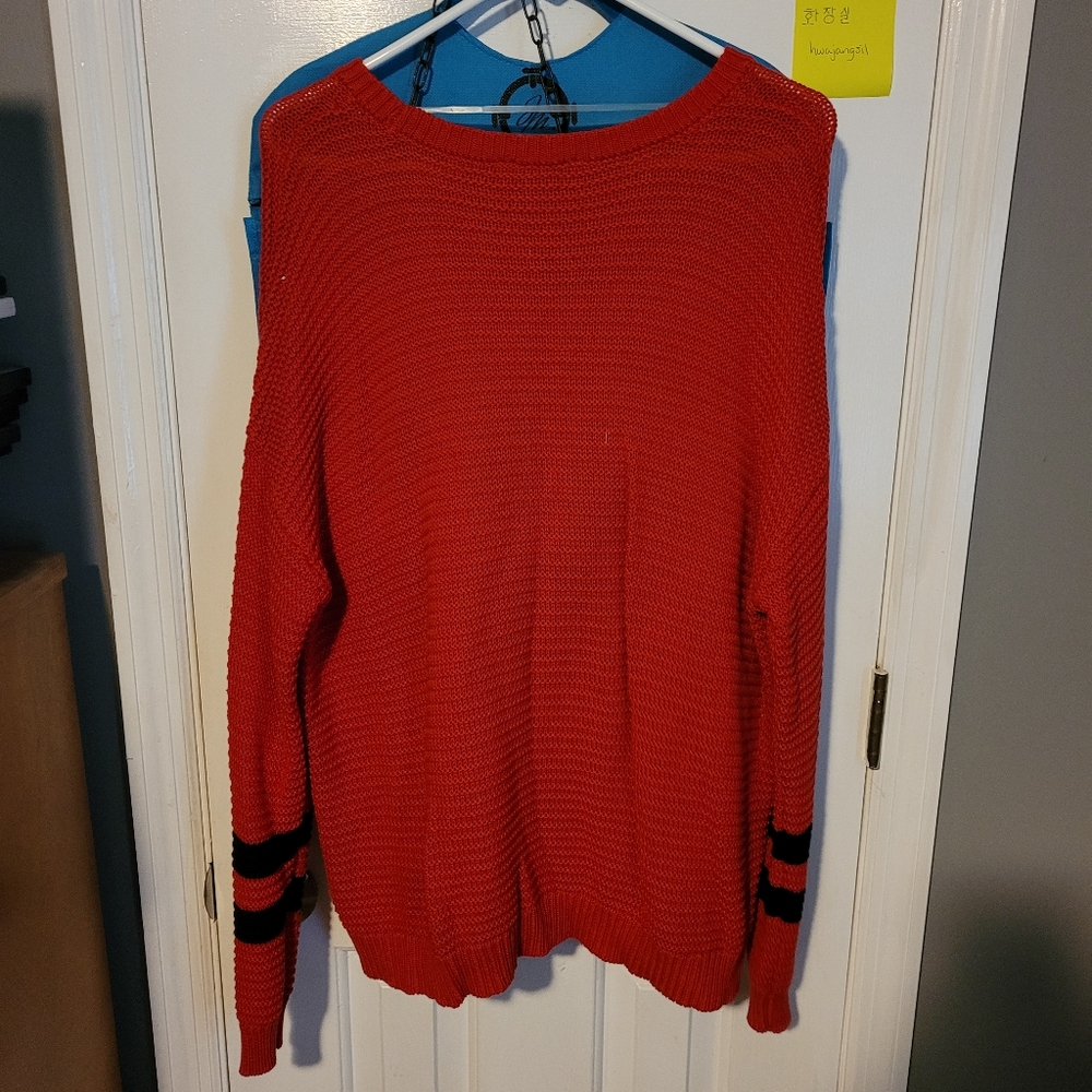 Red Varsity Style Sweater